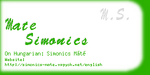 mate simonics business card